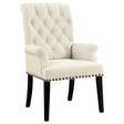 Furniture City Houma - Coaster - Alana Fabric Upholstered Dining Arm Chair Beige - 190163