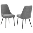 Furniture City Houma - Coaster - Alan Fabric Upholstered Dining Side Chair Grey (Set of 2) - 190442