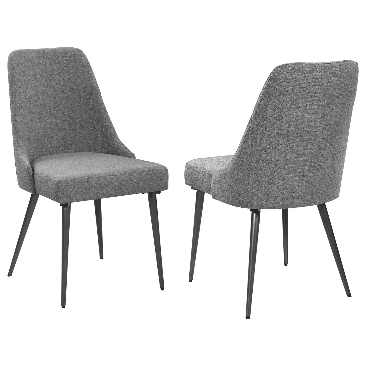 Furniture City Houma - Coaster - Alan Fabric Upholstered Dining Side Chair Grey (Set of 2) - 190442