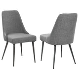 Furniture City Houma - Coaster - Alan Fabric Upholstered Dining Side Chair Grey (Set of 2) - 190442