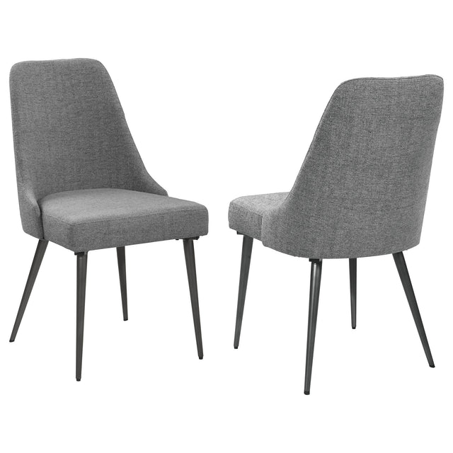 Furniture City Houma - Coaster - Alan Fabric Upholstered Dining Side Chair Grey (Set of 2) - 190442