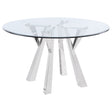 Furniture City Houma - Coaster - Alaia Round 51-inch Clear Glass Top Dining Table Chrome - 190710