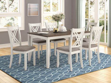 Furniture City Houma - Coaster - Fortress 7-piece Rectangular Dining Set Vintage Vanilla - 190721