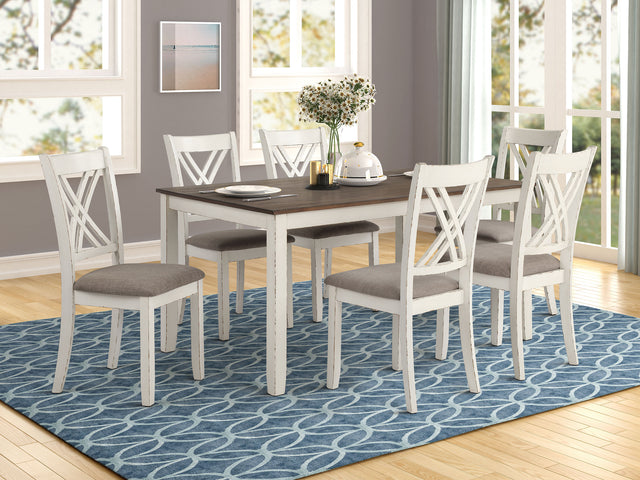 Furniture City Houma - Coaster - Fortress 7-piece Rectangular Dining Set Vintage Vanilla - 190721