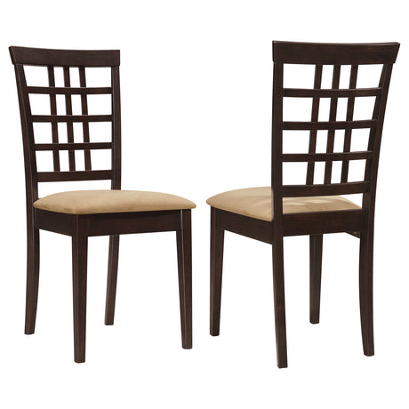 Furniture City Houma - Coaster - Kelso Lattice Back Dining Side Chair Cappuccino (Set of 2) - 190822