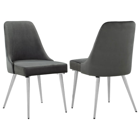 Furniture City Houma - Coaster - Cabianca Upholstered Dining Side Chair Grey (Set of 2) - 191442