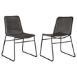 Furniture City Houma - Coaster - Dacy Faux Rattan Metal Dining Side Chair Brown (Set of 2) - 192032
