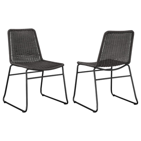 Furniture City Houma - Coaster - Dacy Faux Rattan Metal Dining Side Chair Brown (Set of 2) - 192032