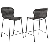 Furniture City Houma - Coaster - Mckinley Faux Rattan Metal Counter Chair Brown (Set of 2) - 192039