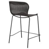 Mckinley Faux Rattan Metal Counter Chair Brown (Set of 2)
