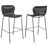 Furniture City Houma - Coaster - Mckinley Faux Rattan Metal Bar Chair Brown (Set of 2) - 192040