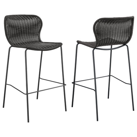 Furniture City Houma - Coaster - Mckinley Faux Rattan Metal Bar Chair Brown (Set of 2) - 192040