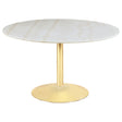 Furniture City Houma - Coaster - Kella Round 50-inch Marble Top Dining Table White Marble - 192061