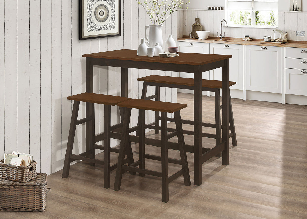 Furniture City Houma - Coaster - Connie 4-piece Counter Height Set Chestnut and Dark Brown - 192090