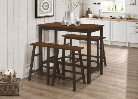 Furniture City Houma - Coaster - Connie 4-piece Counter Height Set Chestnut and Dark Brown - 192090
