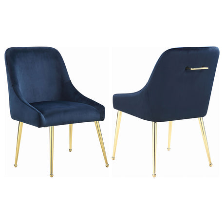 Furniture City Houma - Coaster - Mayette Upholstered Dining Side Chair Blue (Set of 2) - 192492