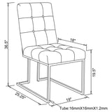 Cisco Velvet Upholstered Dining Side Chair Chrome (Set of 2)