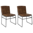 Furniture City Houma - Coaster - Abbott Metal Dining Side Chair Antique Brown (Set of 2) - 192502
