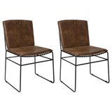 Furniture City Houma - Coaster - Abbott Metal Dining Side Chair Antique Brown (Set of 2) - 192502