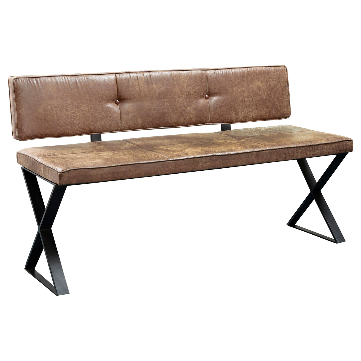 Furniture City Houma - Coaster - Abbott Leatherette Upholstered Dining Bench Antique Brown - 192503