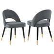 Furniture City Houma - Coaster - Lindsey Upholstered Dining Side Chair Grey (Set of 2) - 192542