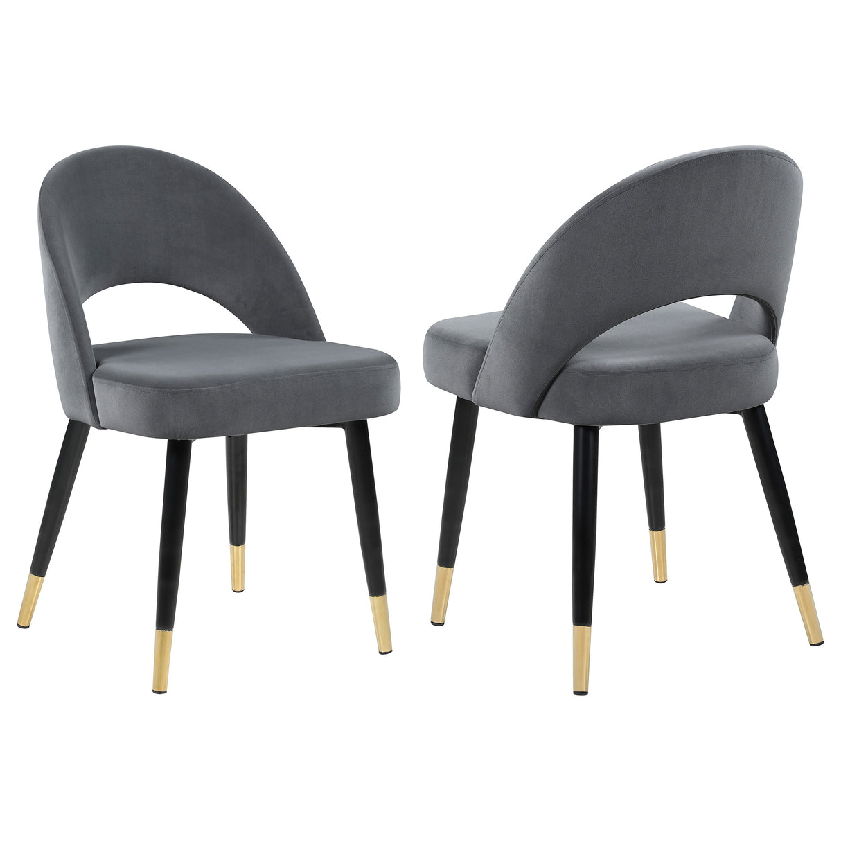 Furniture City Houma - Coaster - Lindsey Upholstered Dining Side Chair Grey (Set of 2) - 192542