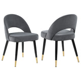 Furniture City Houma - Coaster - Lindsey Upholstered Dining Side Chair Grey (Set of 2) - 192542