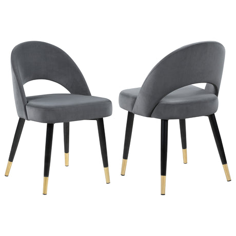 Furniture City Houma - Coaster - Lindsey Upholstered Dining Side Chair Grey (Set of 2) - 192542