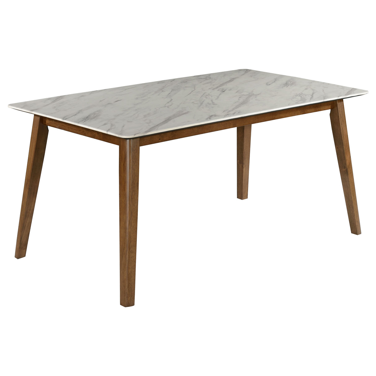 Furniture City Houma - Coaster - Everett Rectangular 63-inch Faux Marble Dining Table White - 192761
