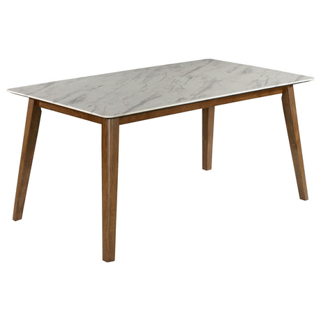 Furniture City Houma - Coaster - Everett Rectangular 63-inch Faux Marble Dining Table White - 192761