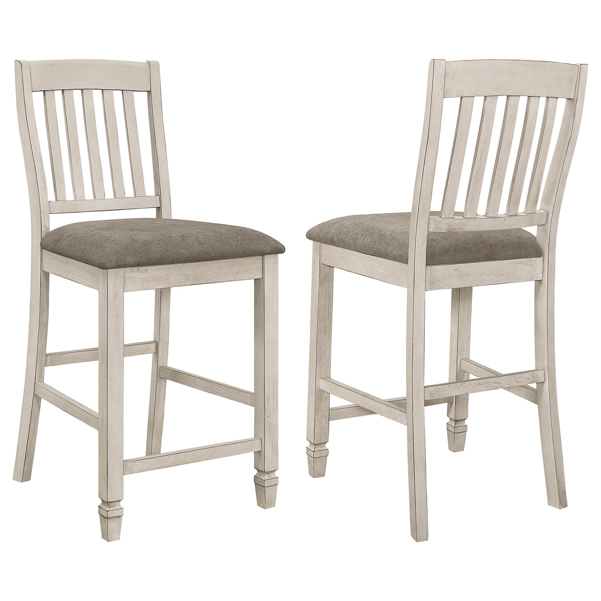 Furniture City Houma - Coaster - Sarasota Wood Counter Chair Rustic Cream (Set of 2) - 192819