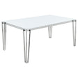 Furniture City Houma - Coaster - Pauline Rectangular 64-inch Glass Top Dining Table Chrome - 193001