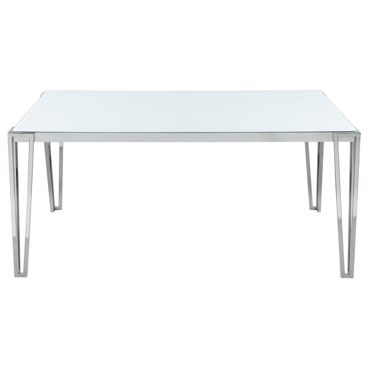 Pauline Rectangular 64-inch Glass Top Dining Table Chrome