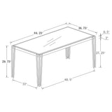 Pauline Rectangular 64-inch Glass Top Dining Table Chrome