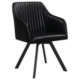 Furniture City Houma - Coaster - Arika Leatherette Upholstered Swivel Dining Arm Chair Black - 193372BLK
