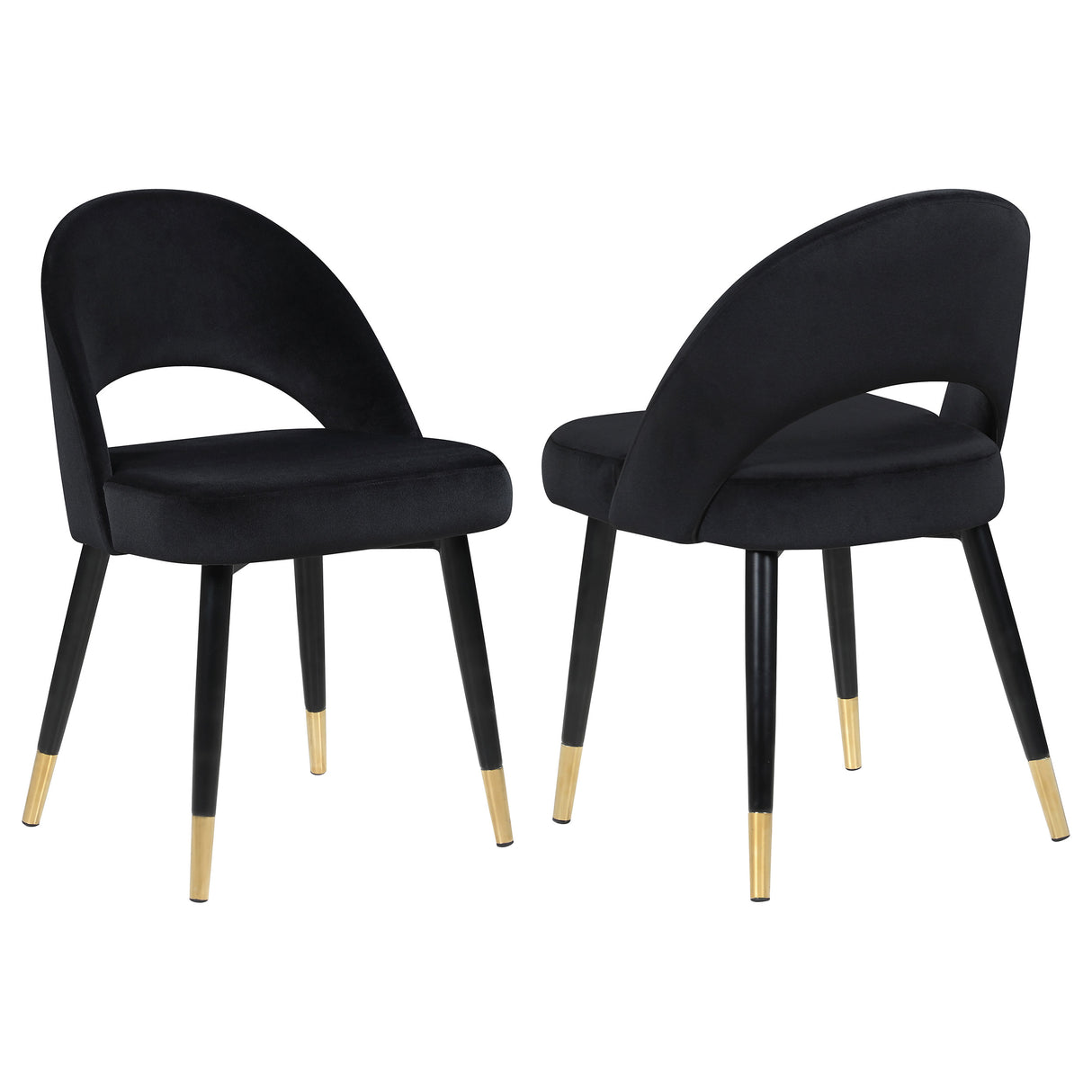 Furniture City Houma - Coaster - Lindsey Upholstered Dining Side Chair Black (Set of 2) - 193562