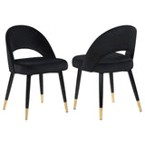 Furniture City Houma - Coaster - Lindsey Upholstered Dining Side Chair Black (Set of 2) - 193562