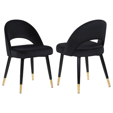 Furniture City Houma - Coaster - Lindsey Upholstered Dining Side Chair Black (Set of 2) - 193562