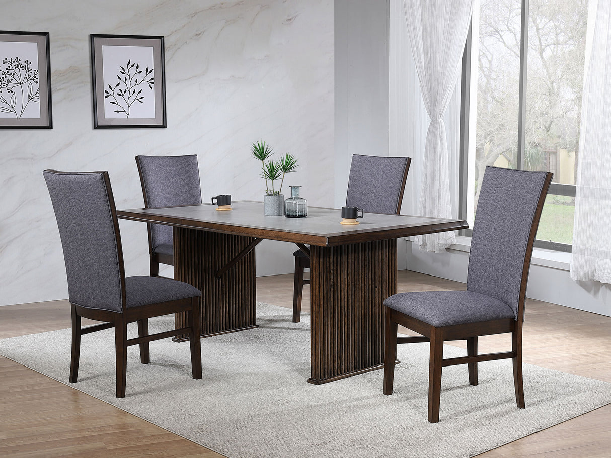Furniture City Houma - Coaster - Sherwood 5-piece Rectangular Dining Table Set Brown - 193591-S5