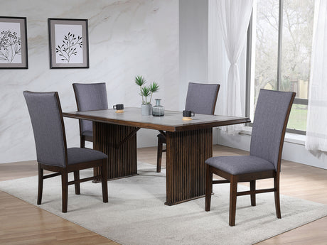 Furniture City Houma - Coaster - Sherwood 5-piece Rectangular Dining Table Set Brown - 193591-S5