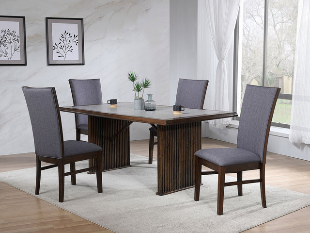 Furniture City Houma - Coaster - Sherwood 5-piece Rectangular Dining Table Set Brown - 193591-S5