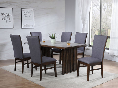 Furniture City Houma - Coaster - Sherwood 7-piece Rectangular Dining Table Set Brown - 193591-S7
