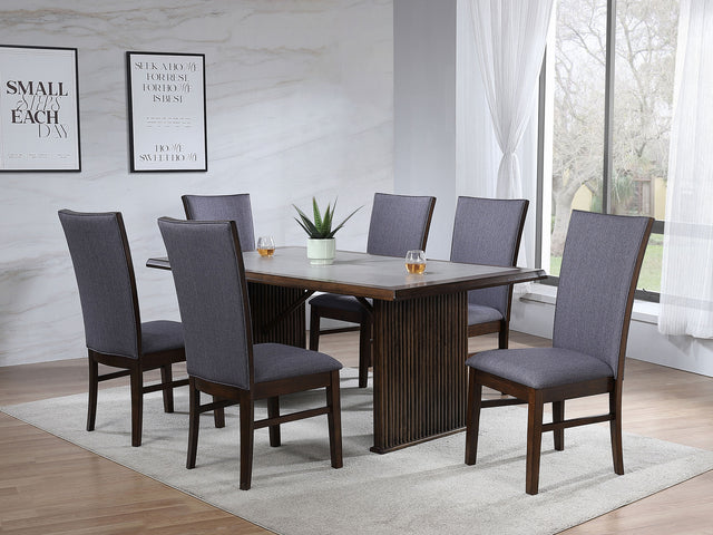 Furniture City Houma - Coaster - Sherwood 7-piece Rectangular Dining Table Set Brown - 193591-S7