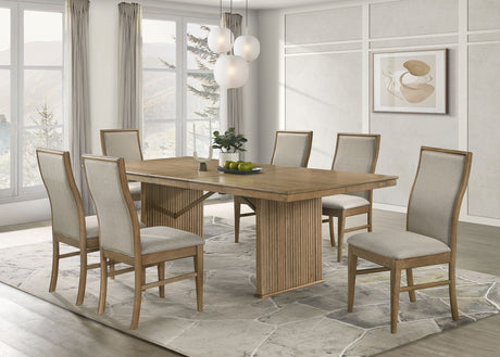Furniture City Houma - Coaster - Adina 7-piece Extension Dining Set Distressed Light Brown - 193611-S7