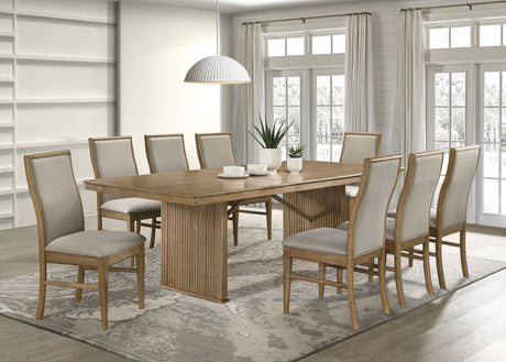 Furniture City Houma - Coaster - Adina 9-piece Extension Dining Set Distressed Light Brown - 193611-S9