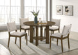Furniture City Houma - Coaster - Ottowa 5-piece Round Wood Dining Room Table Set Brown - 193660-S5