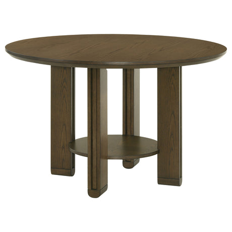 Furniture City Houma - Coaster - Ottowa 47-inch Round Wood Dining Table with Shelf Brown - 193660