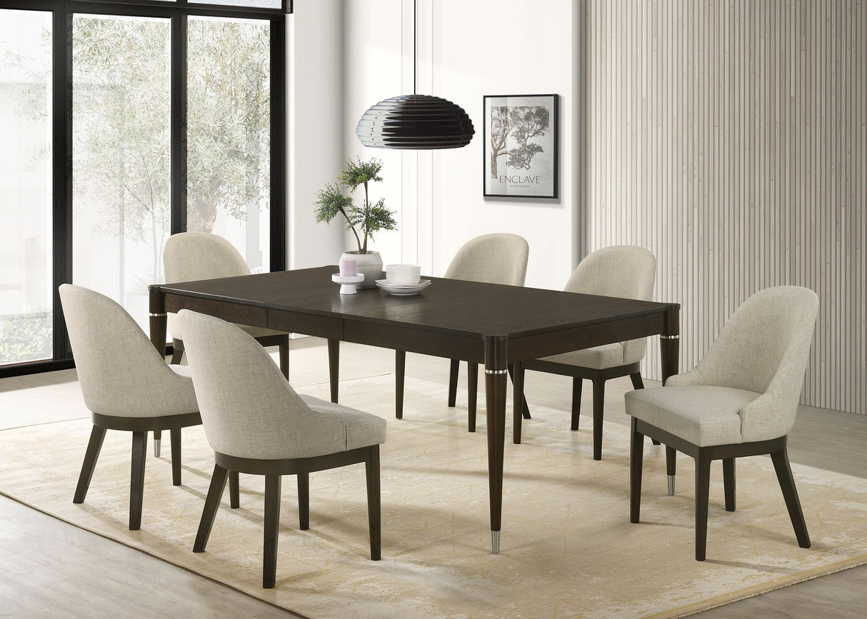 Furniture City Houma - Coaster - Reseda 7-piece Rectangular Dining Set Ash Brown - 193671-S7