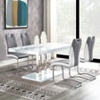 Furniture City Houma - Coaster - Brooklyn 5-piece Rectangular Dining Set White High Gloss - 193811-S5