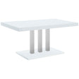 Furniture City Houma - Coaster - Brooklyn Rectangular 63-inch Dining Table White High Gloss - 193811